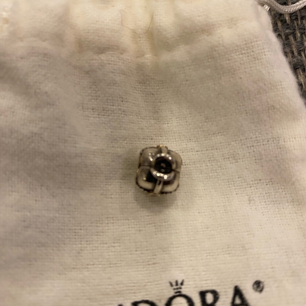 Pandora Silver and Pink tone crystal purse clip charm